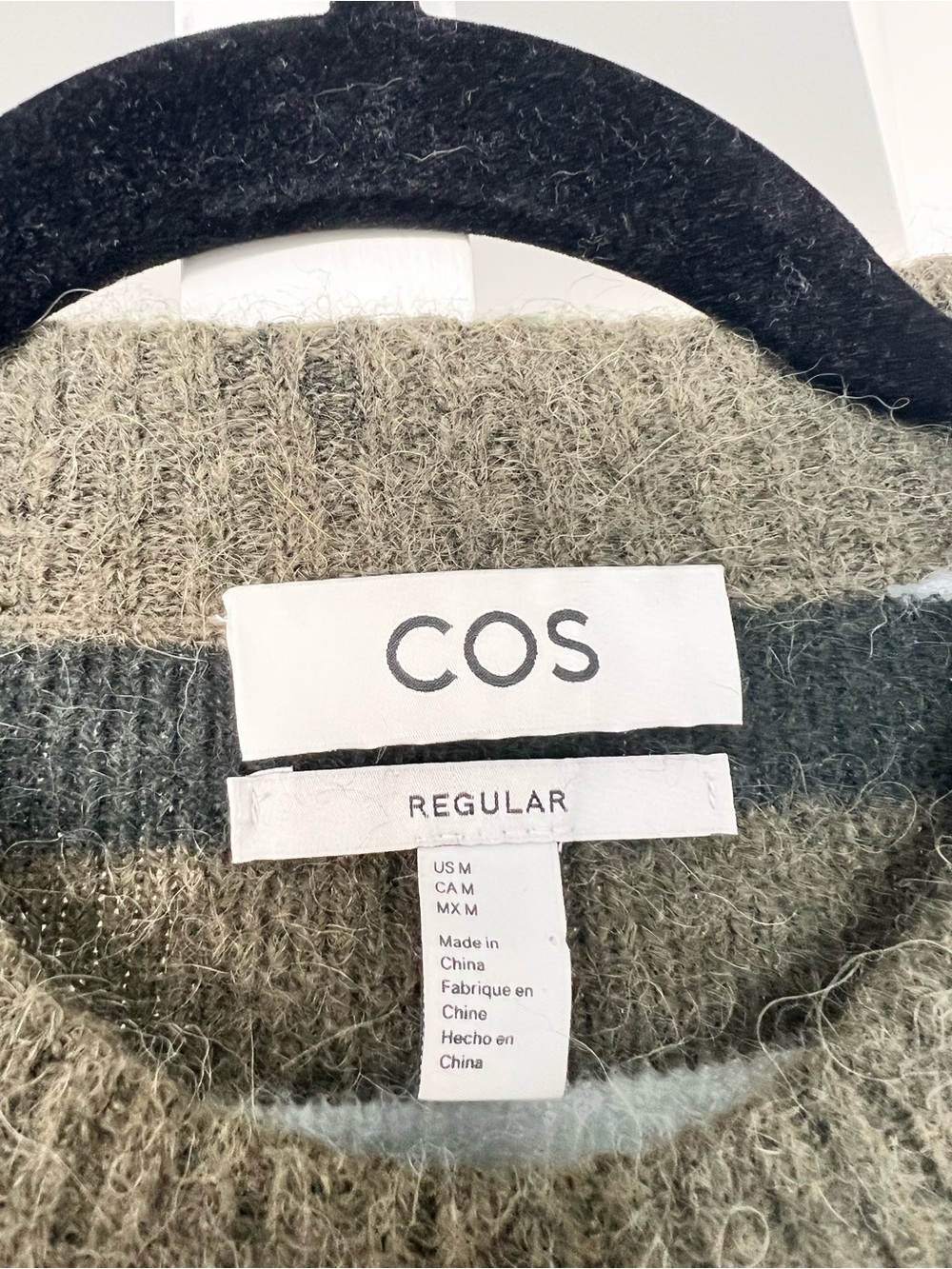 COS Women's Alpaca Wool Blend Striped Crewneck Sweater Size Medium - Picture 4 of 6